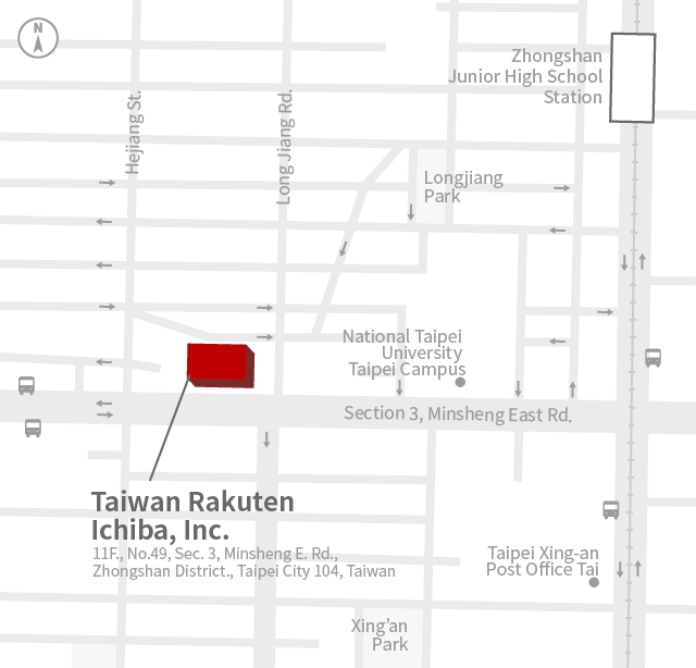 Access Map of Rakuten Group, Inc. Taiwan Rakuten Ichiba, Inc. office.