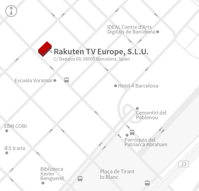 Access Map of Rakuten Group, Inc. Rakuten TV Europe, S.L.U. office.