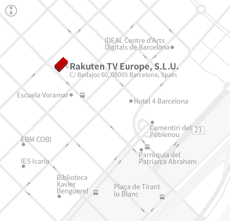 Access Map of Rakuten Group, Inc. Rakuten TV Europe, S.L.U. office.