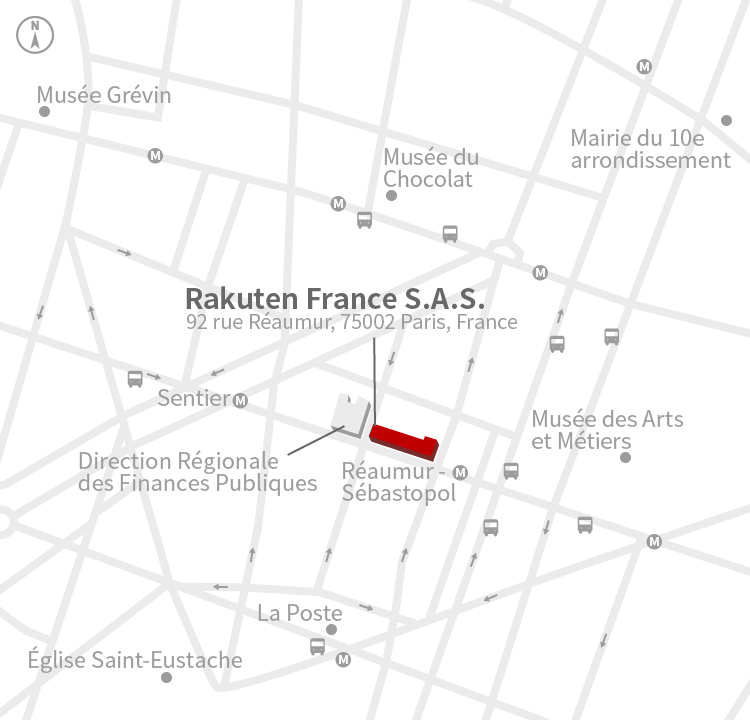 Access Map of Rakuten Group, Inc. Rakuten France S.A.S. office.