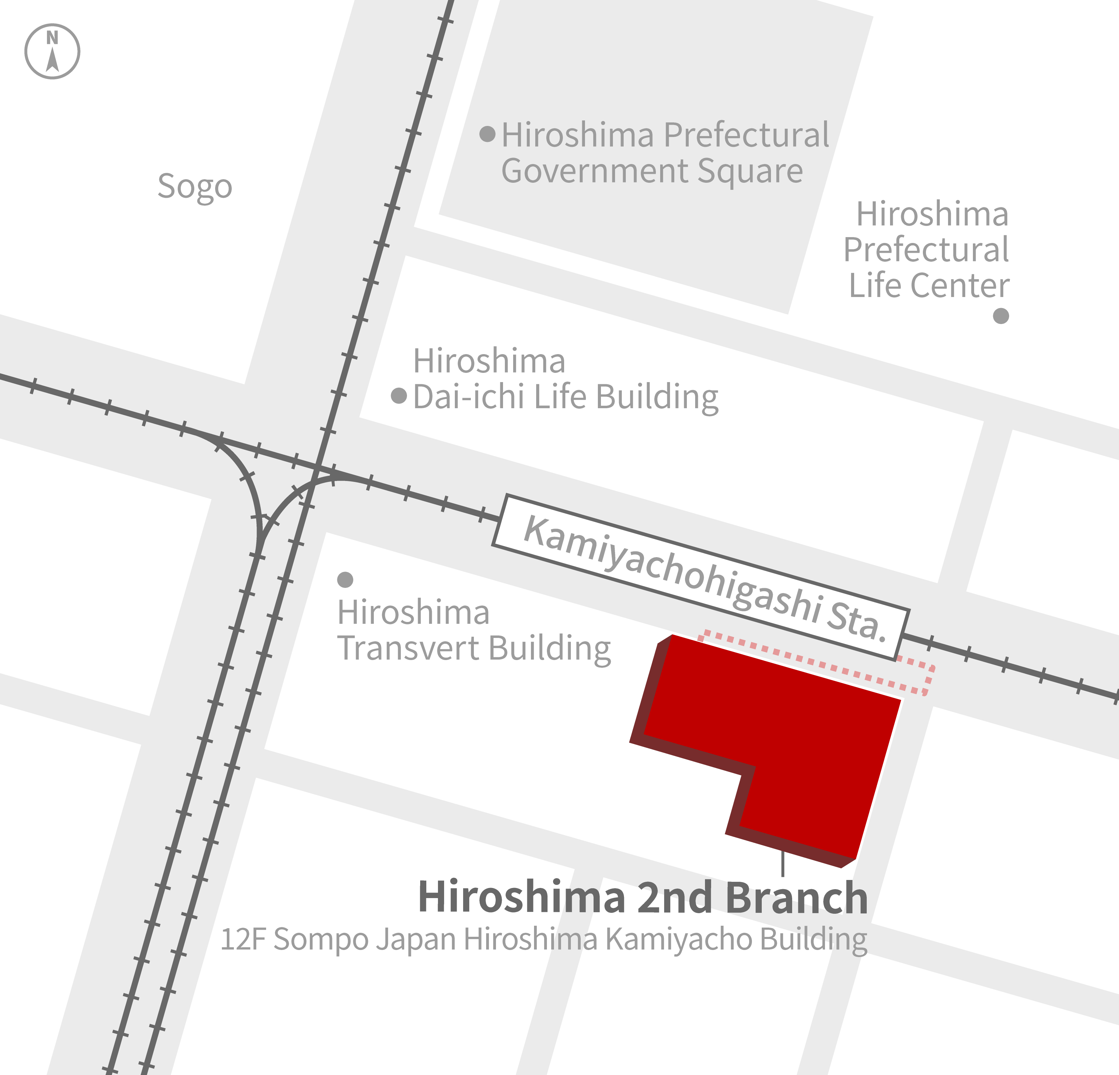 Access Map of Rakuten, Inc. Hiroshima 2nd Branch office.