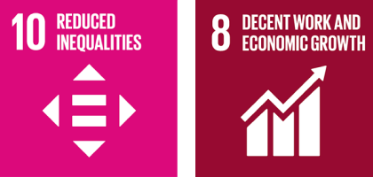 8:DECENT WORK AND ECONOMIC GROWTH and 10:REDUCED INEQUALITYS