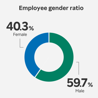 Employee gender ratio